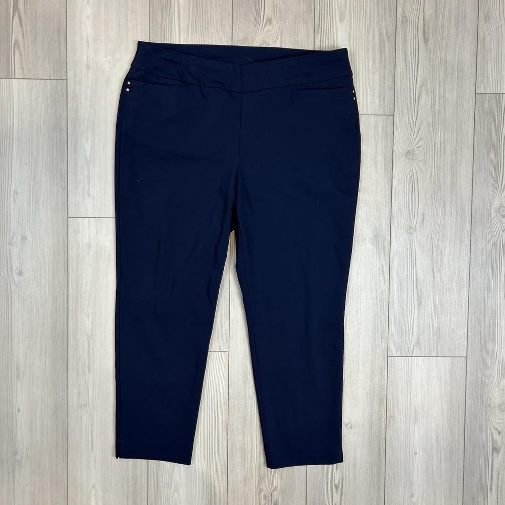 Chico's Fabulously Slimming 3 XL Ankle Pull On Pants‎ Blue 26" Inseam